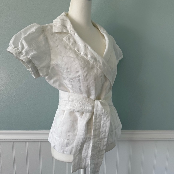 Lightweight linen button up Blouse Sz SP - Picture 5 of 10